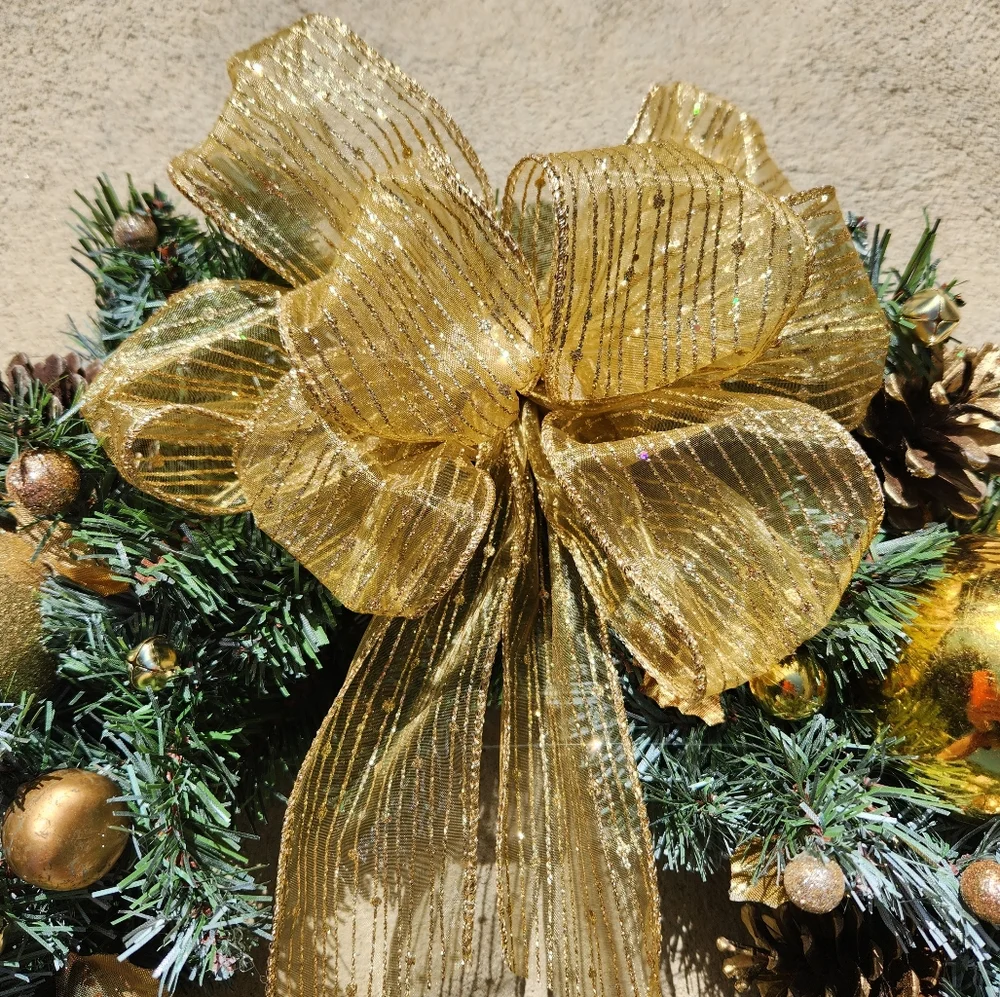 Handmade Golden Angel Christmas Wreath